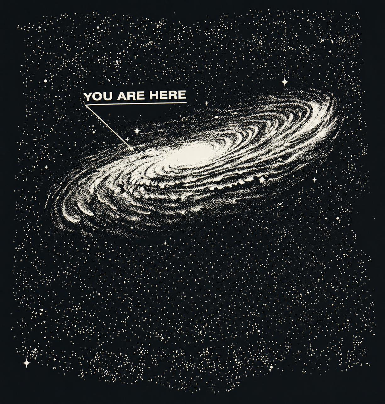 Milky Way map with a you are here marker.